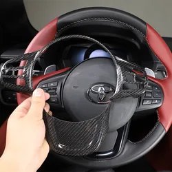 Real Carbon Fiber For Toyota GR Supra MK5 A90 2019-22 Car Steering Wheel Decorative Frame cover Sticker Car Accessories