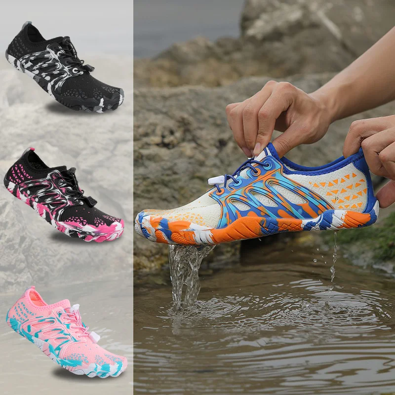 Men's Quick-Dry Breathable Aqua Shoes Men Women Couples Outdoor Beach Five Finger Swimming Hiking Wading Upstream Sneakers
