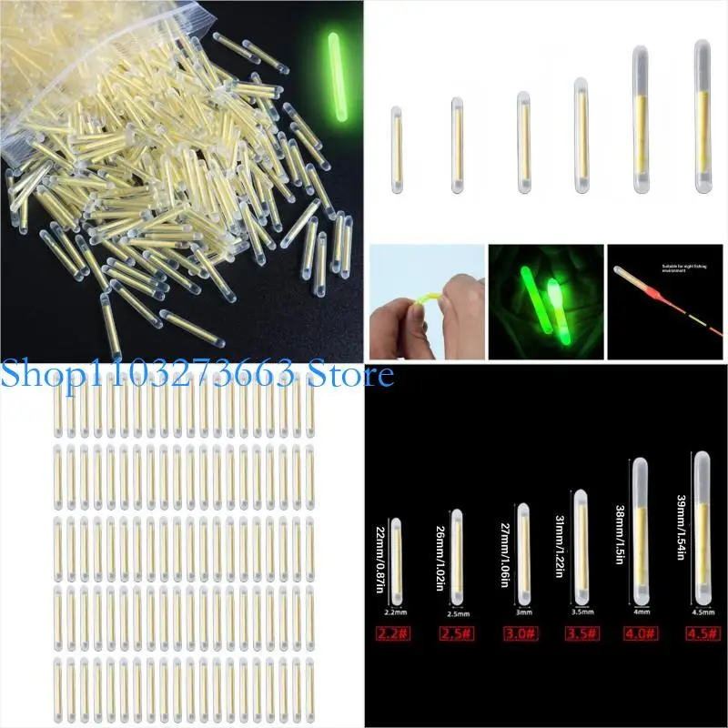 R6fe 100pcs pesca barra brillo brillante verde fluorescente palo punta glow nocturna pesca palo suministros pesca