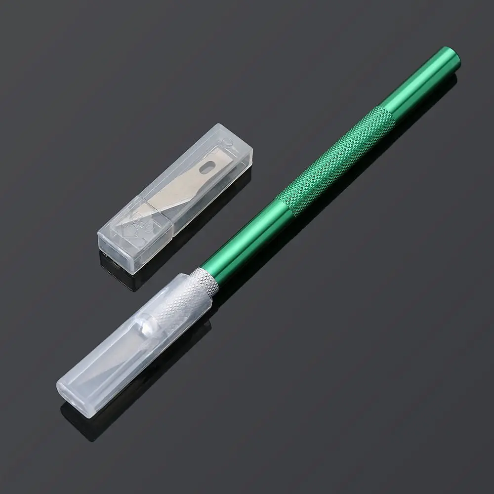 كعكة الحرفية النحت عدم الانزلاق سكين النقش القاطع مع 6 قطعة أدوات المعجنات شفرة مشرط معدني #4