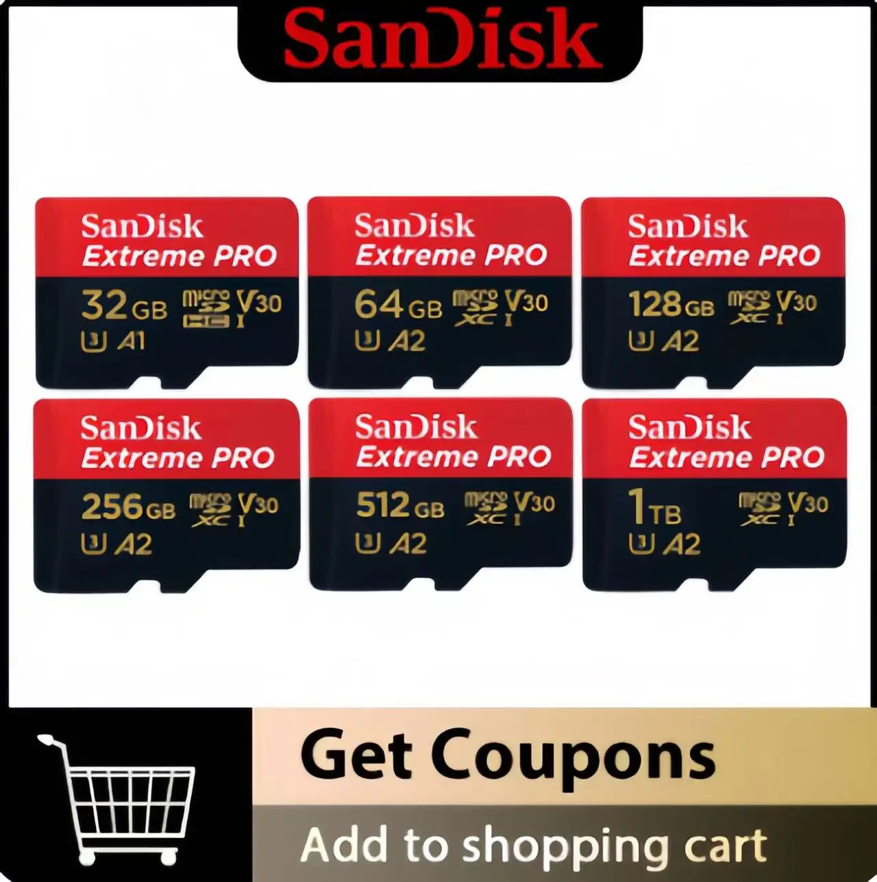 

Карта SanDisk Extreme PRO microSDXC UHS-I с адаптером Карта памяти, чтение скорости до 200 МБ/с V30 A2 4K ultra HD и видео Full HD