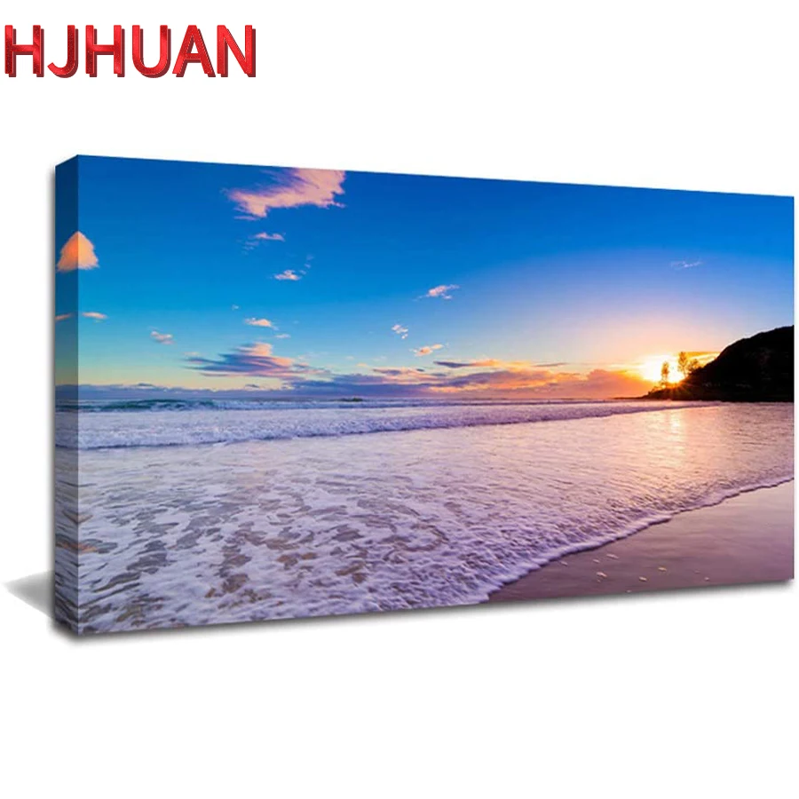 

5D sunset seaside scenery round diamond painting kit animal cross stitch mosaic diamond embroidery home decoration new year gift