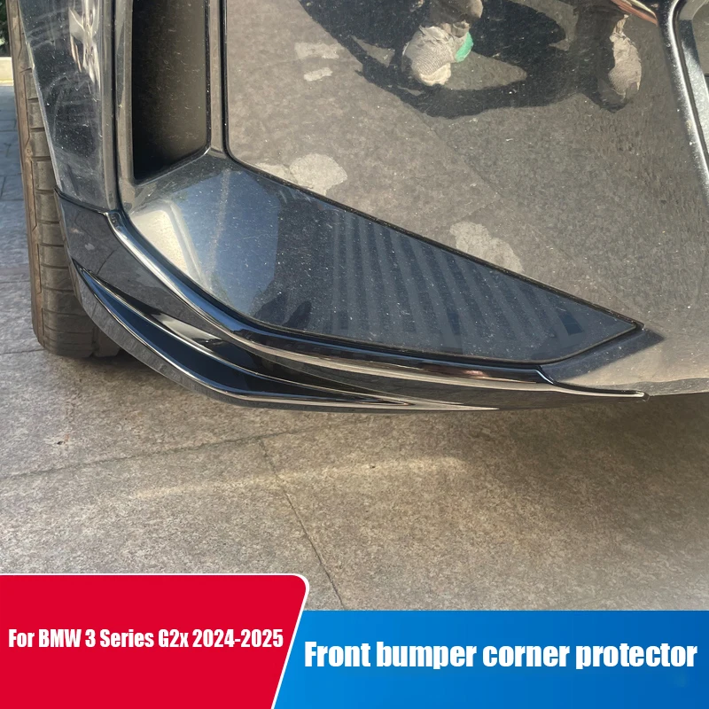 

For BMW 3 Series 330i 320i 320d G20 G21 2024 2025 Front bumper corner protector ABS material exterior modification part