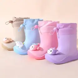 Kids Rain Boots 3D Stereo Cartoon Kids Rain Shoes Waterproof Non-slip Toddler Water Shoes for Boys Girls