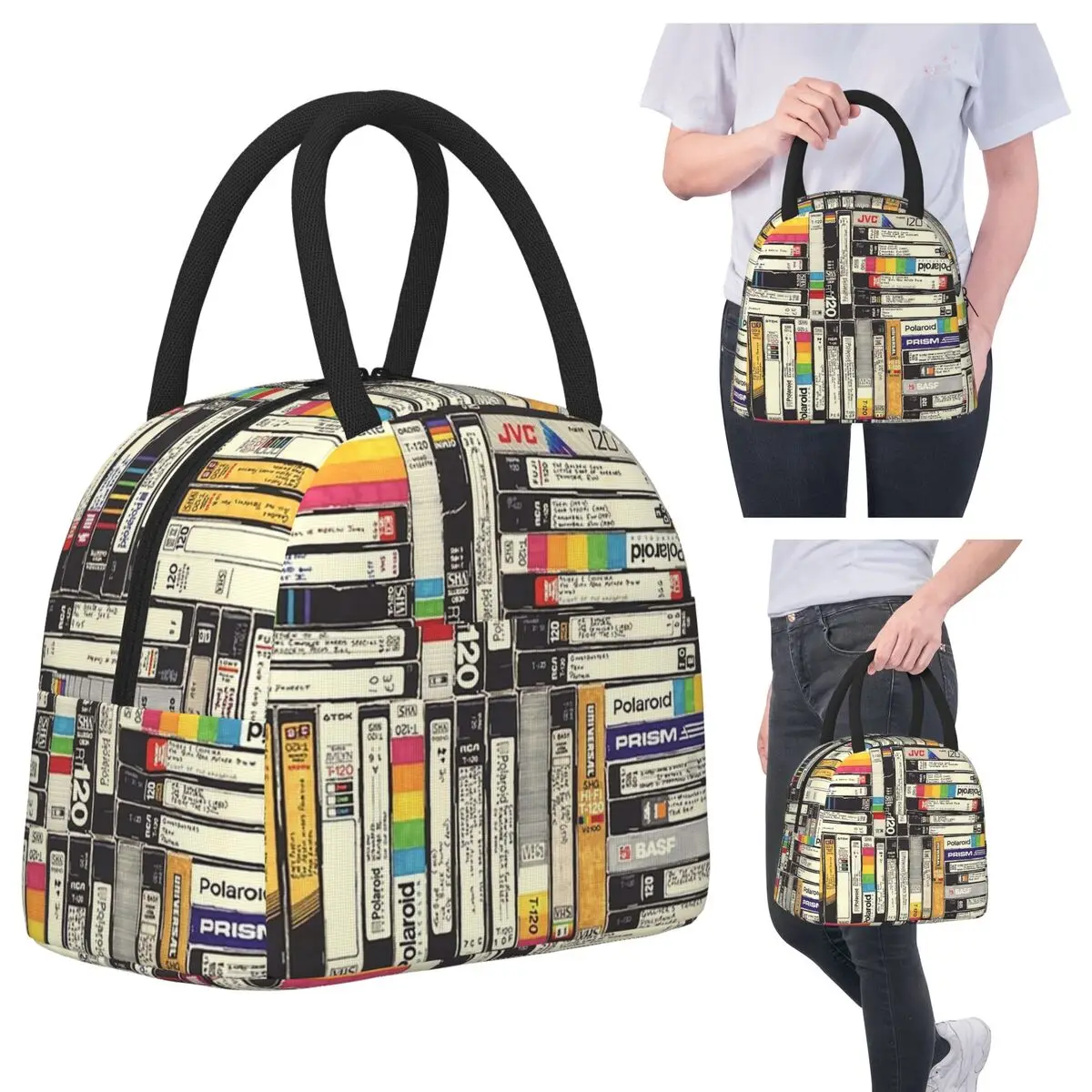 

Vhs Insulated Lunch Bag for Women Office Cooler Thermal Food Box Tote Leakproof Lunch Boxes Container