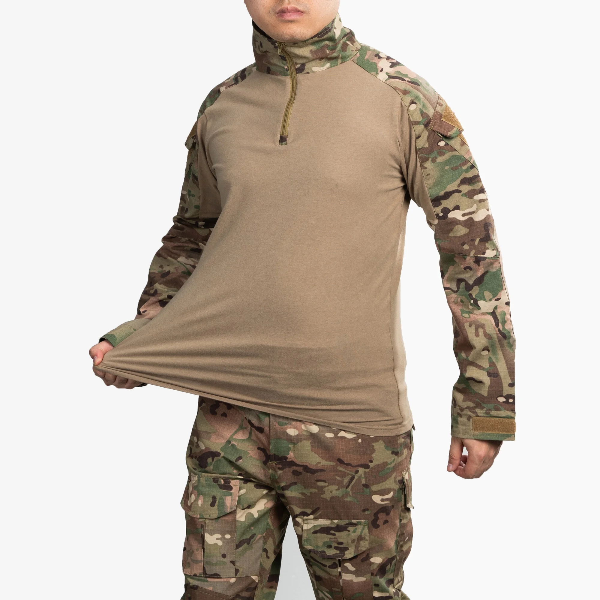 Traje táctico de rana para hombre, ropa, pantalones de camuflaje, adiestramiento al aire libre, caza, camisa transpirable de manga larga, traje de senderismo