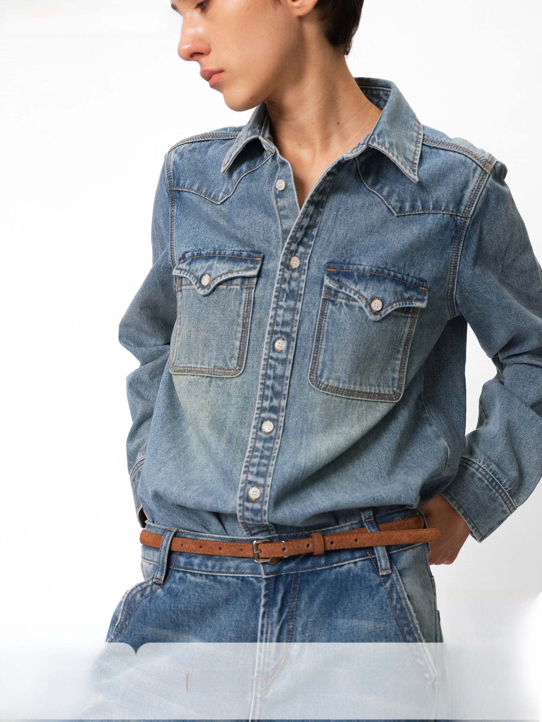 

Женская джинсовая куртка SeeSimple Early Spring Vintage из выцветшего синего денима, свободного прямого кроя, с длинными рукавами, из хлопка