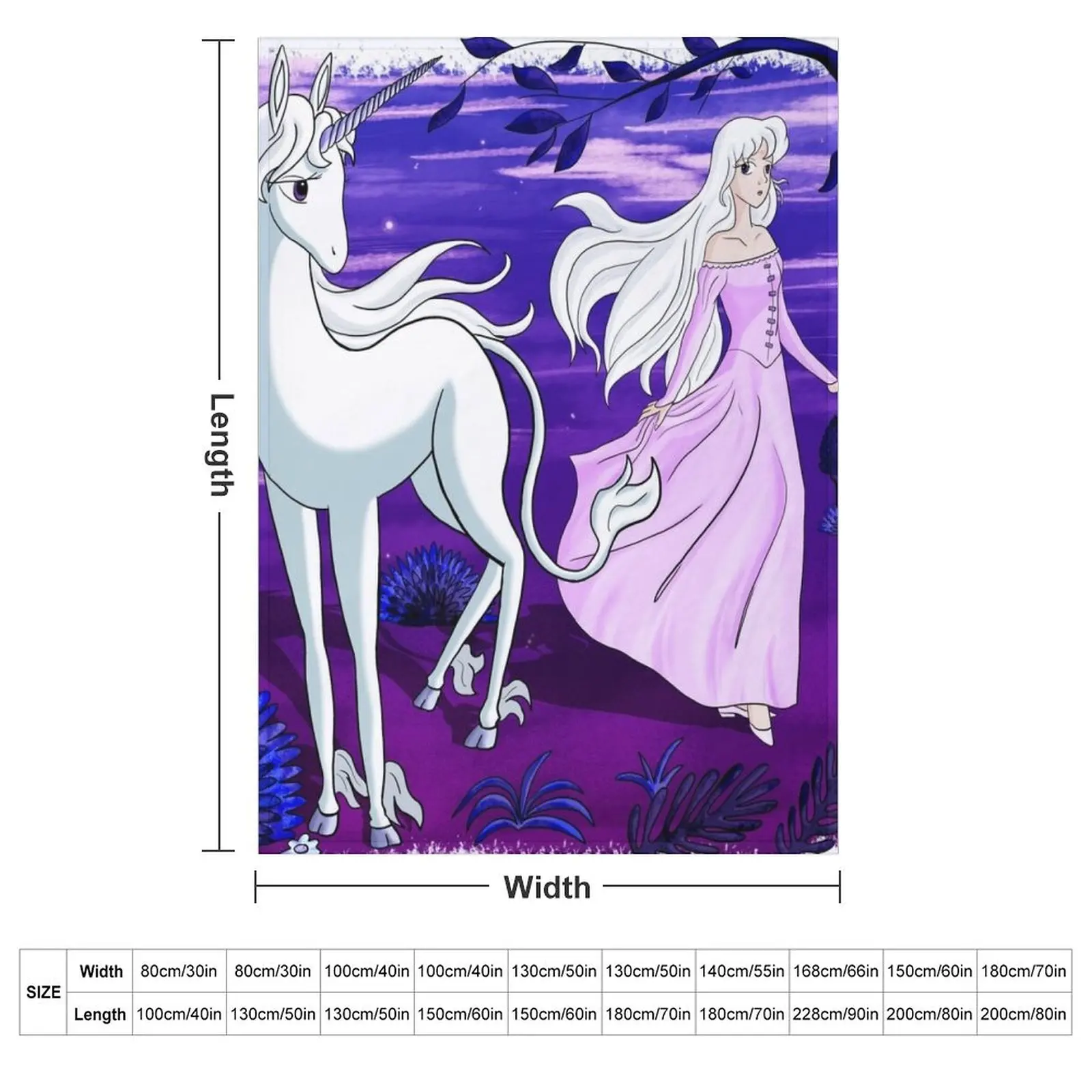 The Last Unicorn Lady Amalthea Throw Blanket Decorative Beds For Baby Retros Blankets