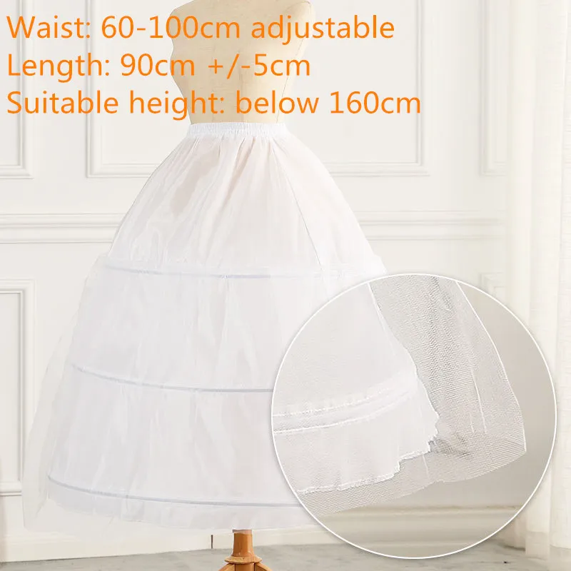FEIYANSHA Krinoline-Petticoat für Mädchen mit Reifen Unterrock Kurzer weißer Unterrock A-Linie Ballkleid-Petticoats 4
