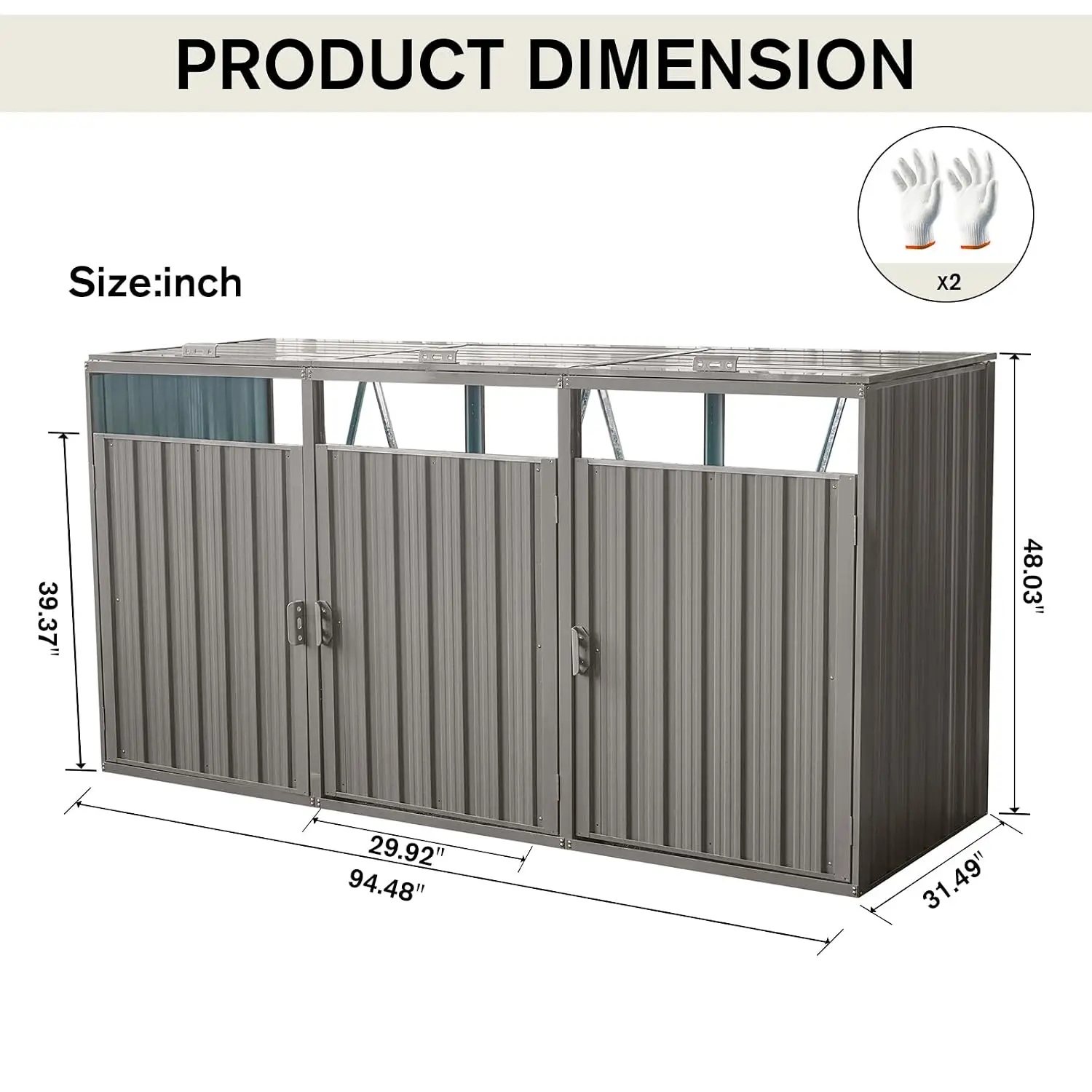 Outdoor Horizontal Storage Shed 98.48