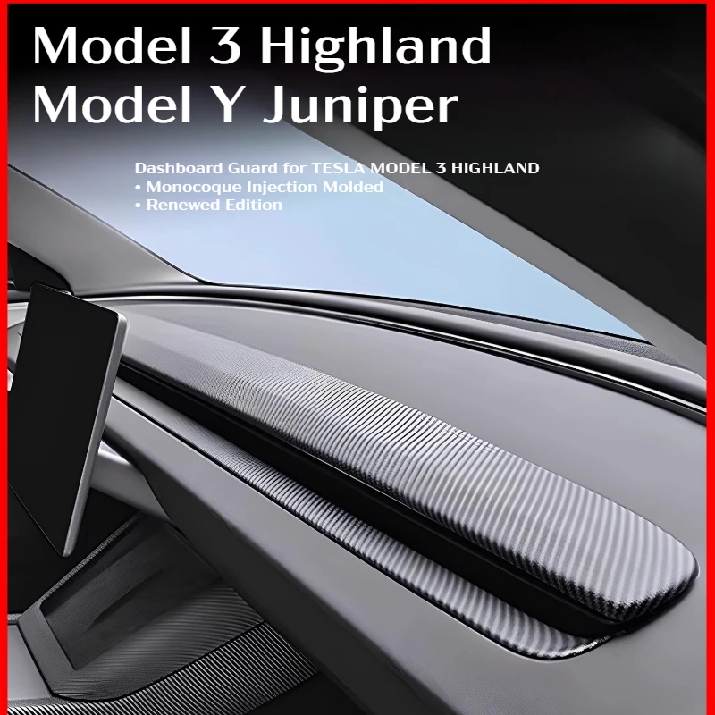 

For Tesla Model 3 Highland Y Juniper 25 Dashboard Cover ABS Carbon Fiber Air Outlet Panel Cover Trim Sticker Interior Accessory