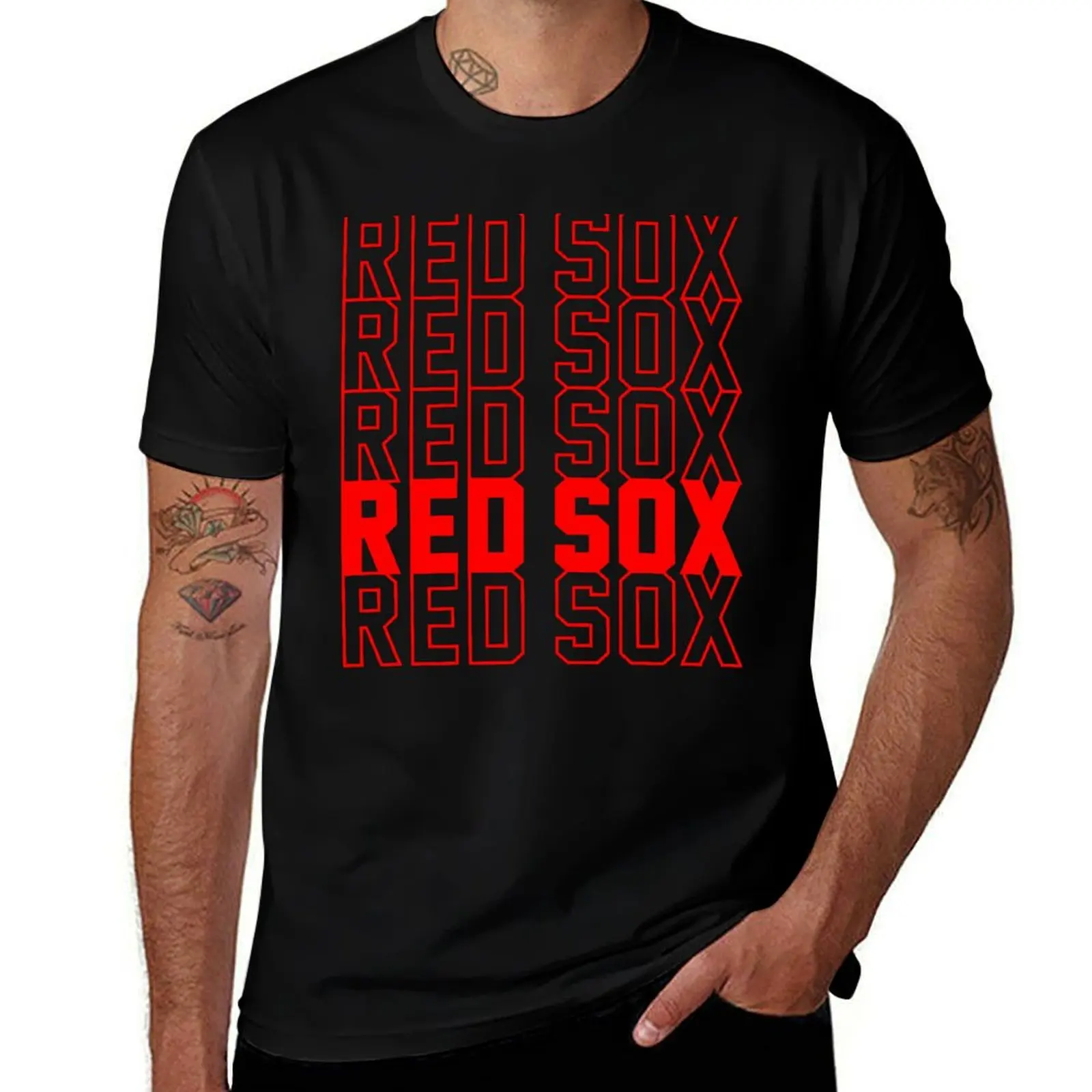 

RED SOX T-Shirt Relaxed Casual Short Sleeve Tee