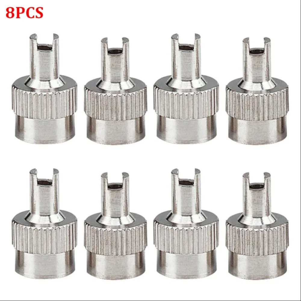 

8Pcs Copper Valve Stem Caps Nickel Plated Brass Dustproof Seal Nipple Caps Cover Auto Valve Cover for Car Motorcycle
