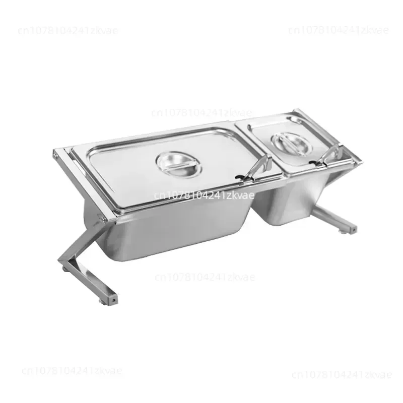 Commercial Kitchen Tools Stainless Steel Durable Seasoning Box Large Lidded Sauce Container