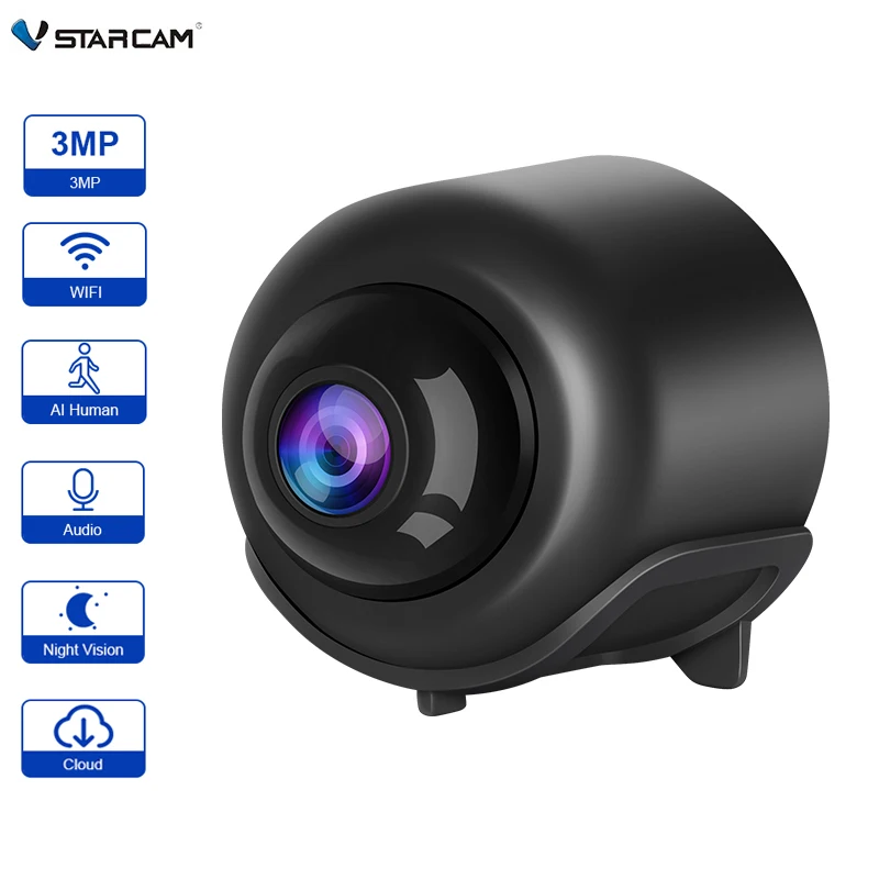 

Vstarcam 3MP Mini Camera Wifi Wireless Baby Monitoring IP Camera Home Security Smart Surveillance Camera Motion Detection