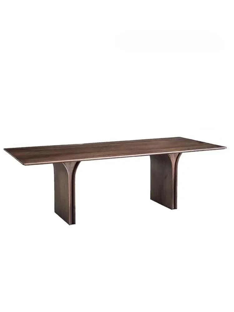 Black Walnut Dining Table Rectangular Dining Table Solid Wood Minimalist Reception Tea Table Log Large Board Desk