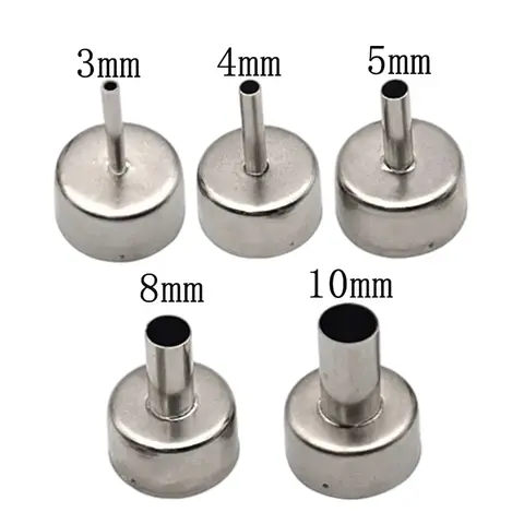 Hot Air Station Nozzle For 858D 8586 Nozzles Set 22mm 3mm/4mm/5mm/8mm/10mm 5pcs Accessories Soldering Universal