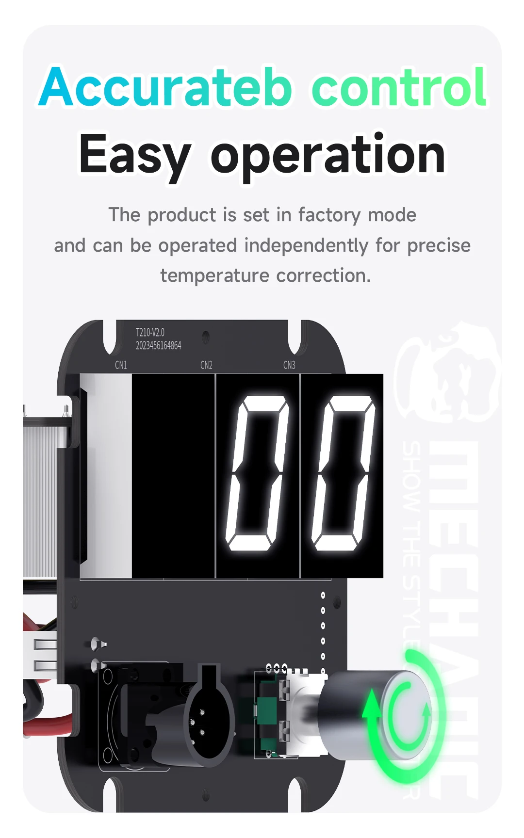 Mechanic T210 Desktop Soldering Iron Intelligent Large Display C210 Heating Core Short Circuit Protection Welding Station