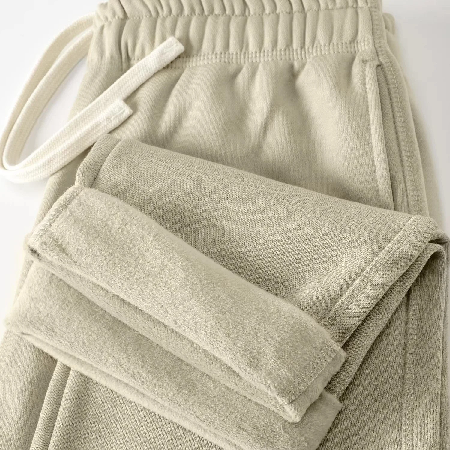 

Fce Lined Straight Leg Pants Autumn Winter Warm Loose Fit Elastic Waist Velvet Youthful Sle Casual Trousers