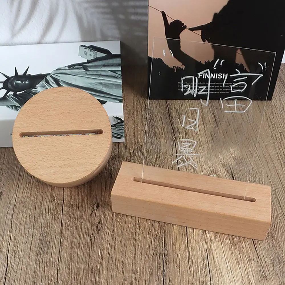 Wooden Led Base DIY Installation Night Light Light Base LED Light Display Stand with Warm White for Home Decor