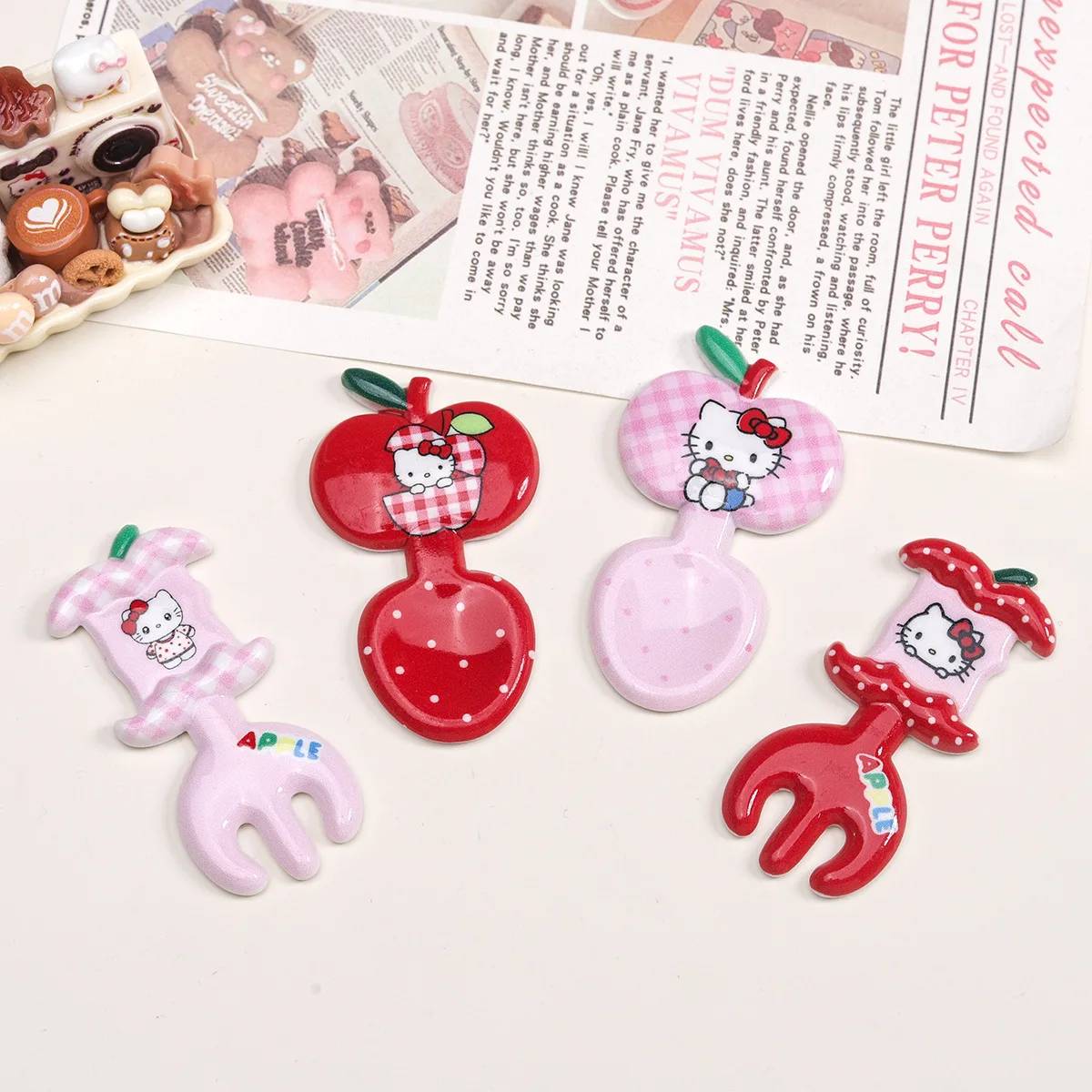 5 個ミニソ kt フォーク漫画樹脂アクセサリー diy ジャンクケースチャーム手作りミニチュア材料ジュエリー工芸用品