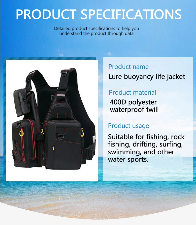 Multi-Pocket Fishing Life Vest 12