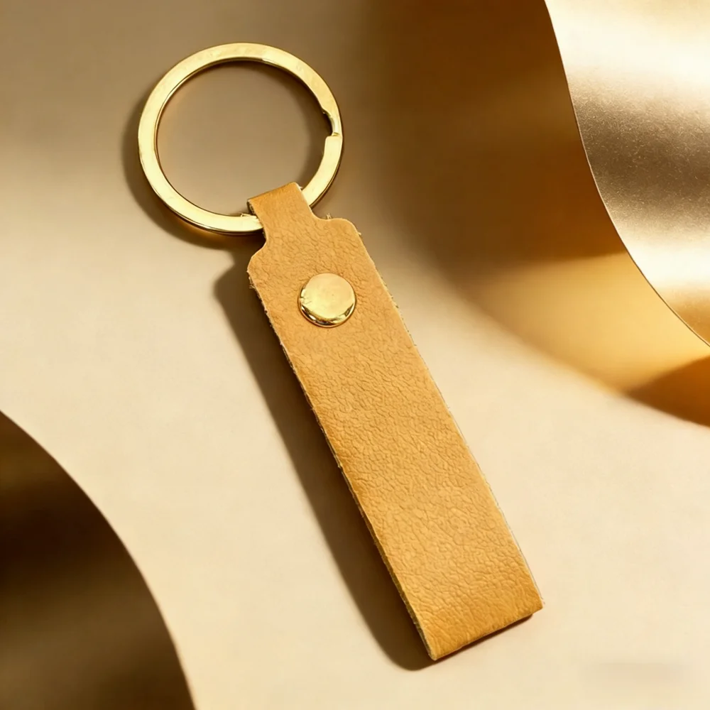 

Personalized Leather Keychain Custom Engraved Blank Metal Key Ring Durable Key Fob Holder DIY Craft Promotional Wedding Gift