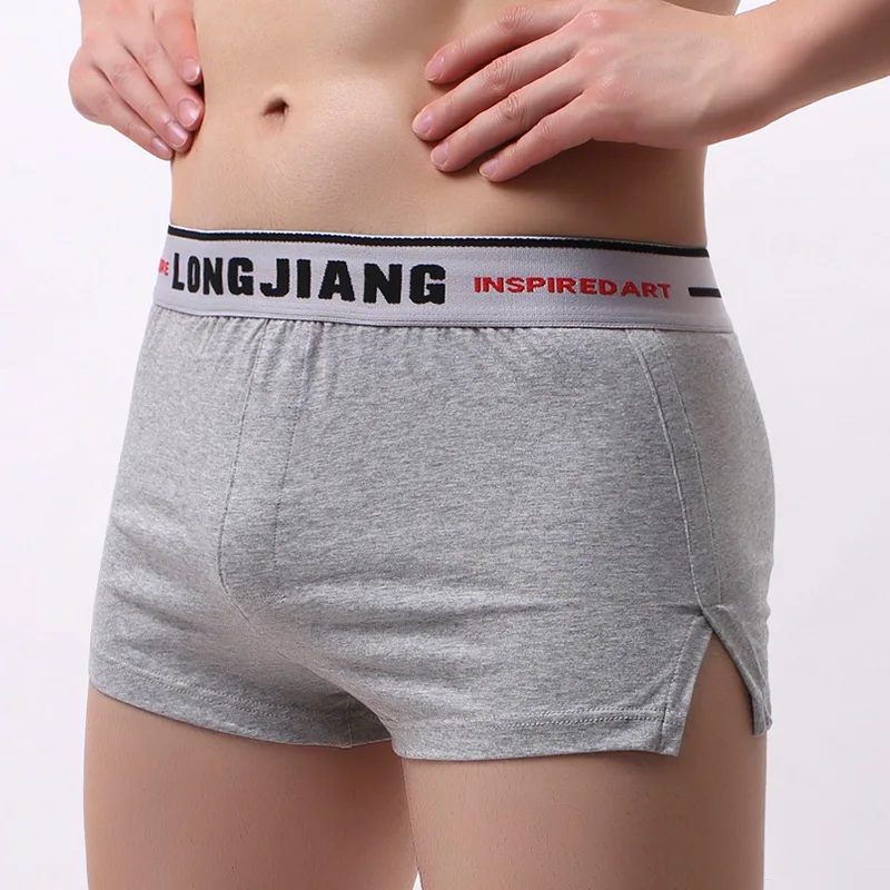 Sexy Mannen Ondergoed Katoen Boxer Shorts Homme Effen Soft Mid-Rised U Bolle Pouch Underpants Cueca Heren Pijl broek