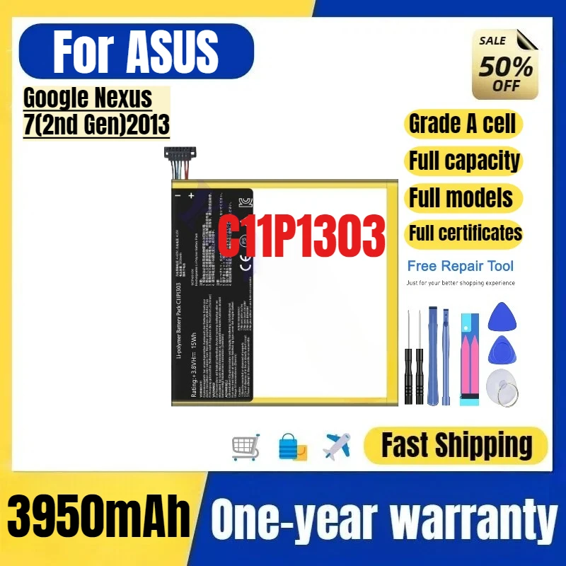 

C11P1303 for ASUS Google Nexus 7(2nd Gen)2013 Phone Battery High Quality High Capacity Battery Replacement Bateria Grade A Cell