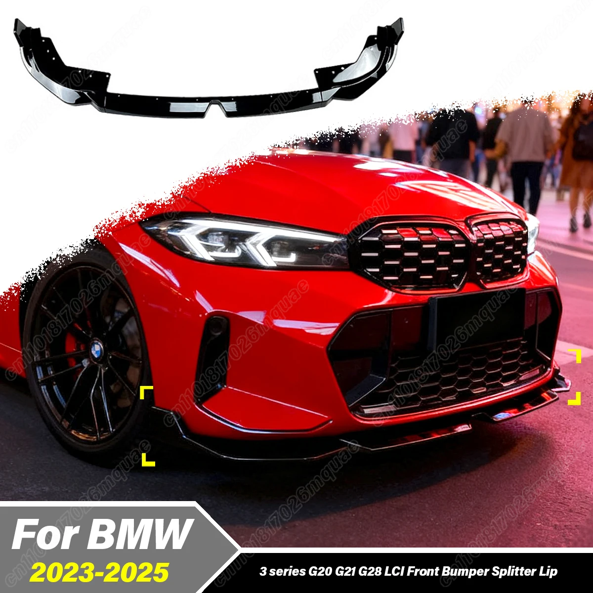 

Для BMW 3 серии G20 G21 G28 320i 325i M Sport LCI 2023 2024 2025 автомобильный передний бампер, спойлер, сплиттер, декоративный комплект