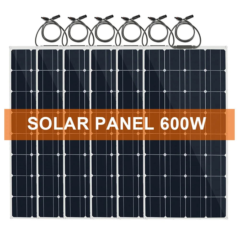 

12V Flexible Solar Panel 600 watts 500w 400w 300w 200w 100w waterproof lightweight best solar panels for home