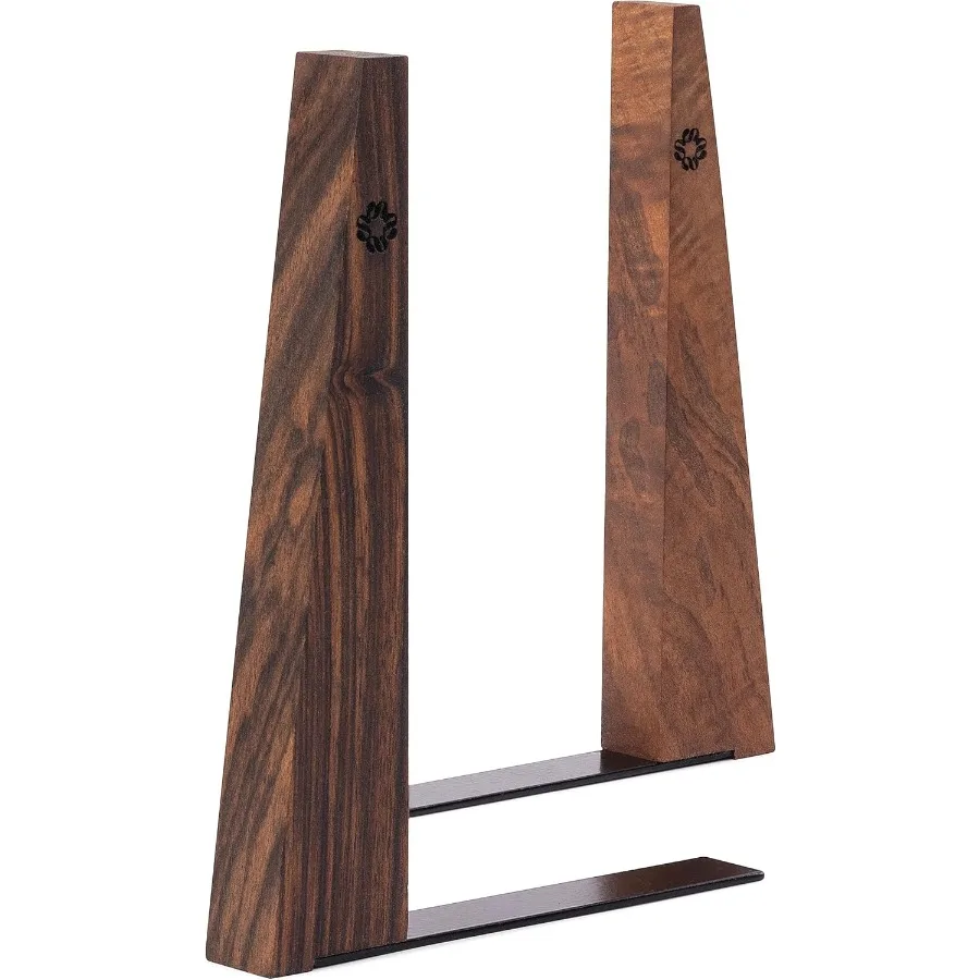 Sujetalibros de nogal para estantes, extremos de libros de madera para estantes, soportes para libros resistentes, tapones con Base de Metal para estanterías Slick Dec