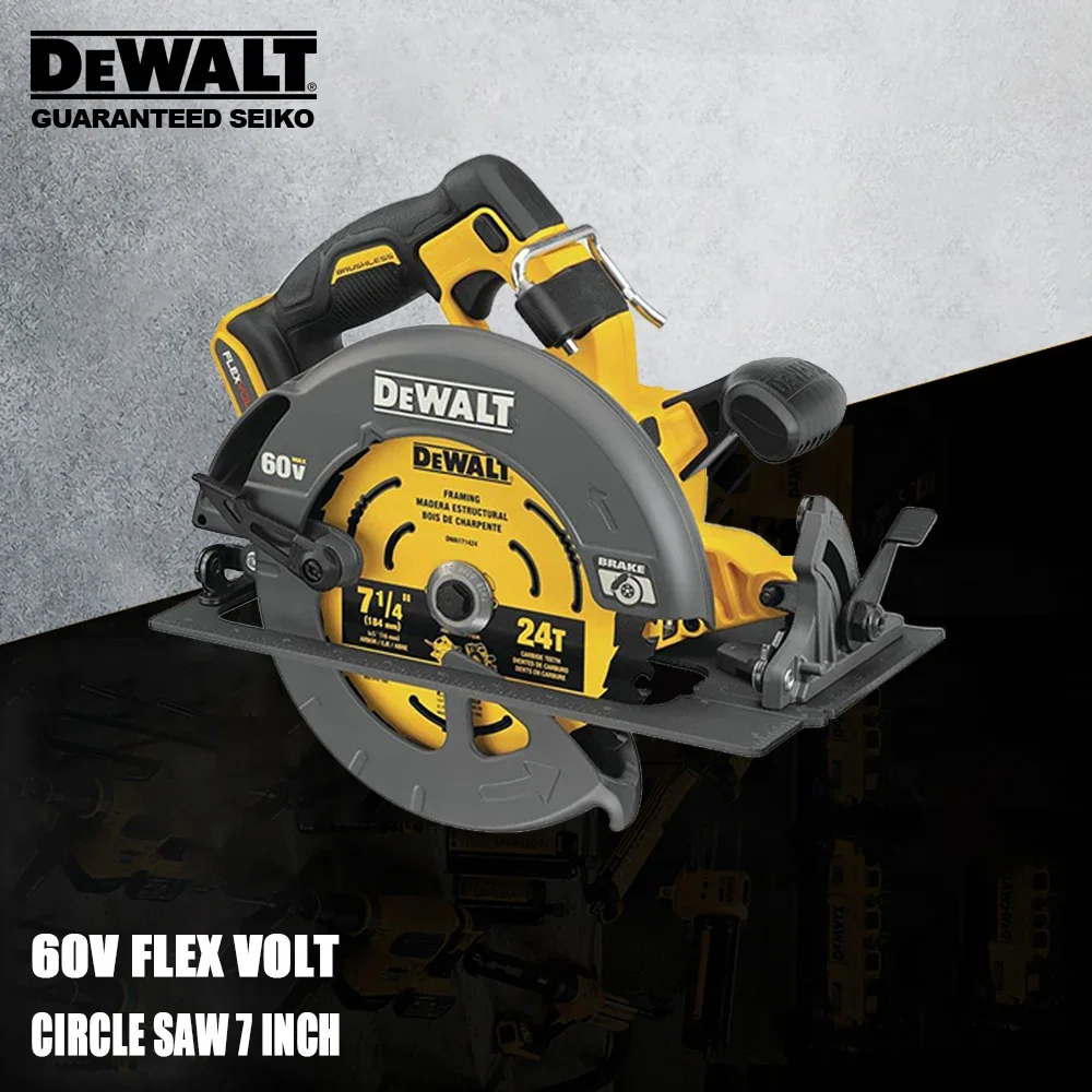 DeWALT FLEXVOLT 60v Cordless Circular Saw Rechargeable DCS578 184mm 5800rpm Adjustable Degree for Cuting Universal 54v Battery