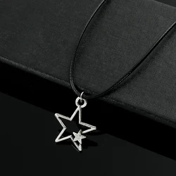 Fashion Simple Star Pendant Necklace for Women Men Punk Hollow Out Star Neck Chain Trendy Y2k Jewelry Accessories