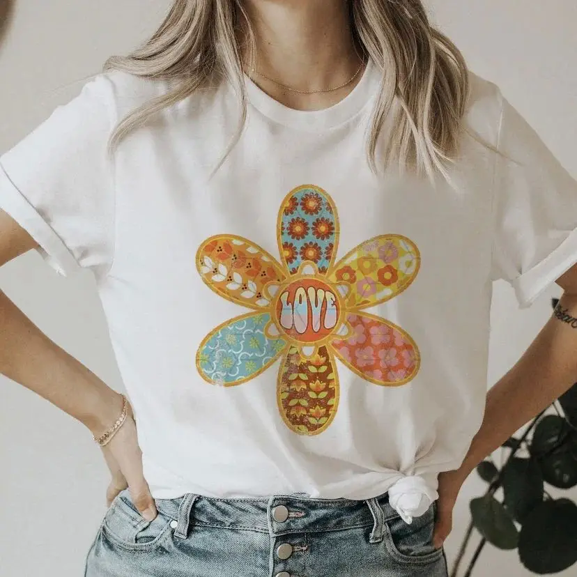 الحلو ابتسامة رسالة تي شيرت ort Sve النساء 90s الرجعية aphic تصميم رسمت باليد تخصيص الملابس Faionable الرجعية Sle #2