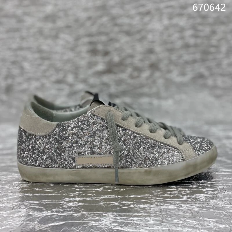 Luxury IT Classical Star Shoes Designer Brand Women&Men Sneakers Silver Glitter Leopard Real Leather suede Super Star Style Shoe