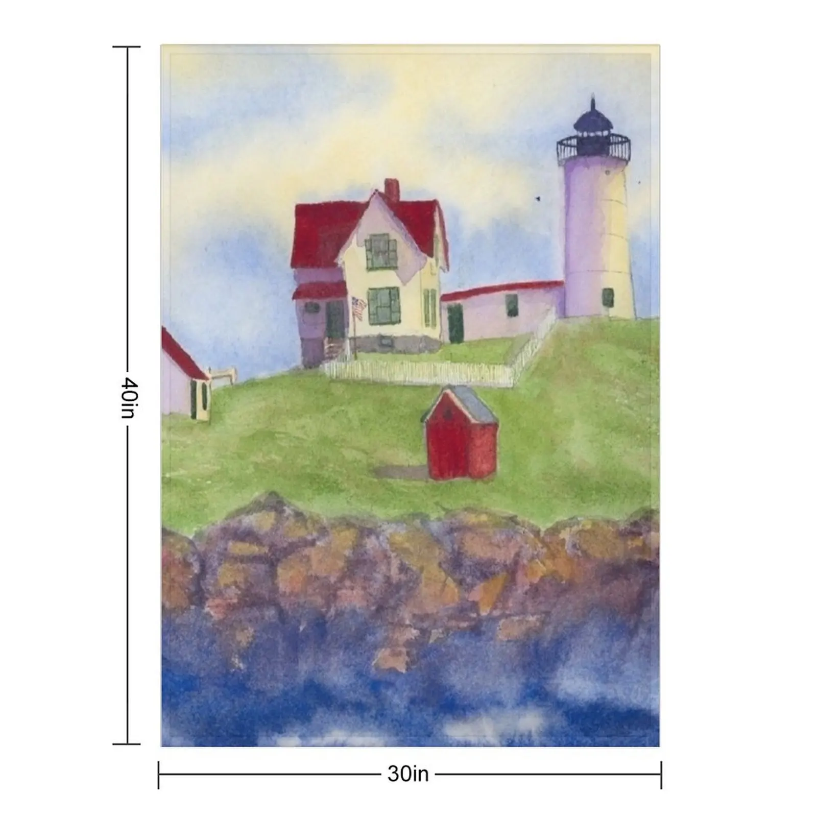 Nubble Lighthouse Cape Neddick York Maine رمي بطانية ناعمة كبيرة حرارية للسفر بطانيات شتوية سياحية