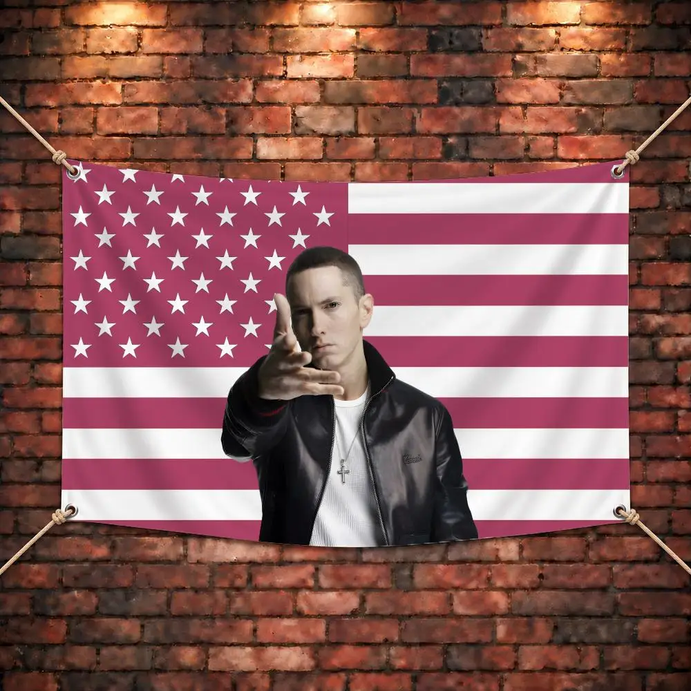 Sharp Defiant Rapper E-Eminem Flags Four Rings Bright Hanging Yard Decor Indoor Outdoor Assembly