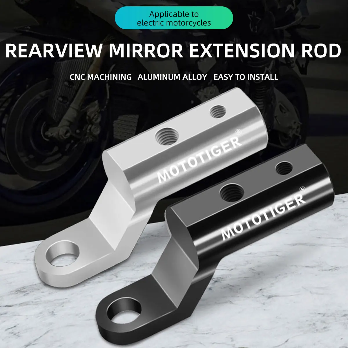 1pcs Motorcycle Rearview Mirror Expander Bracket High Quality Universal Adapter Holder Extension Riser Motorbike Bike Accessorie image 3