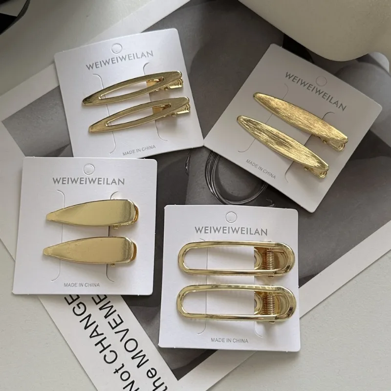 2-teiliges Set Gold- und Silberfarbene Legierung Einfarbige Ausgehöhlte Haarspangen Haarnadeln für Frauen Haaraccessoires Kopfschmuck – Detail 6