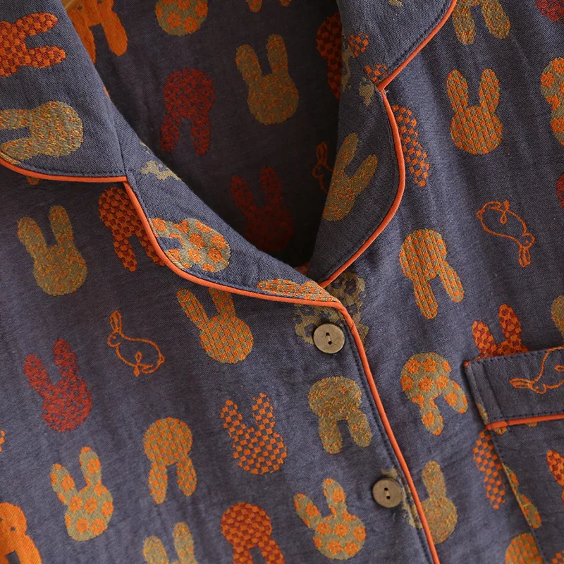 2026 Frühling und Herbst Neues Paar-Pyjama-Set 100% Baumwolle Langarmhose für Männer und Frauen Zweiteiliges Niedliches Heimoutfit – Detail 10