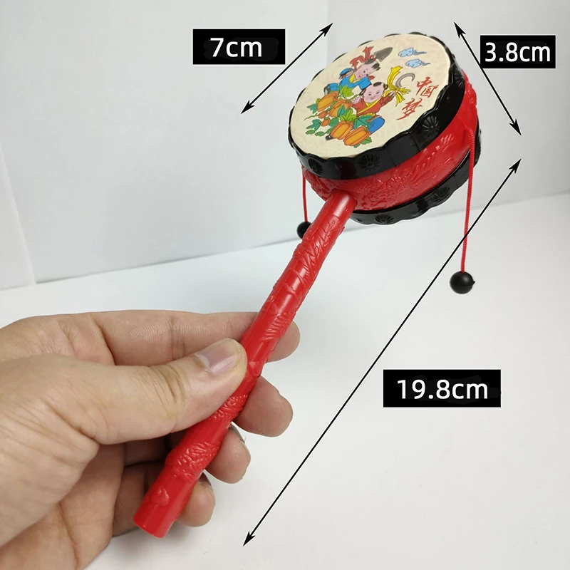 Nostalgic Children's Toys Chinese Style New Year Doll Auspicious Rattle Funny Little Drum Rattle Baby Soothing Toy Birthday Gift