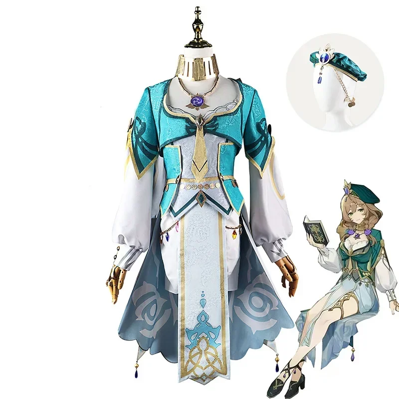 

Game Genshin Impact Lisa New Cosplay Costume Lisa Outfit Dress Party Costumes Cosplay Full Set