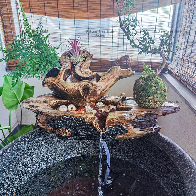 Ecological Tank Ancient Method Fish Tank Flowing Water Ornament Imitation Deadwood Landscaping Filter Circulating Water
