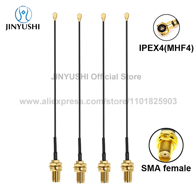 4Pcs SMA to Ipex 4 Low loss Pigtail Antenna Cable MHF4 to SMA female For 4G 5G EM7455 EM12-G EM160R-GL SIM8200EA RM520N-GL