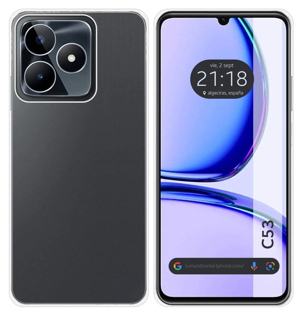 Clear Silicone TPU Gel Case compatible with Realme C53