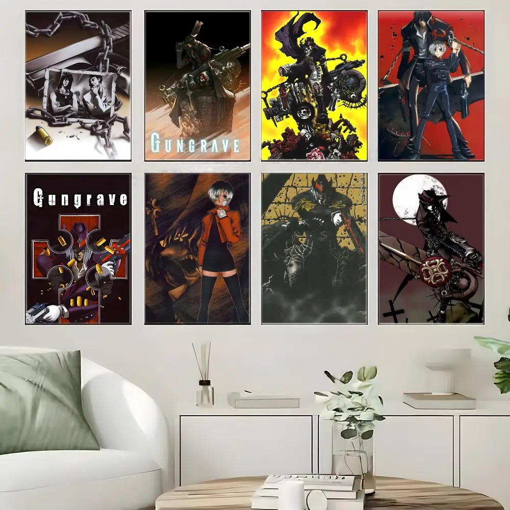 Cyberpunk Anime G-GUNGRAVE Poster  Self-adhesive Art Waterproof Paper Sticker Coffee House Bar Room Wall Decor