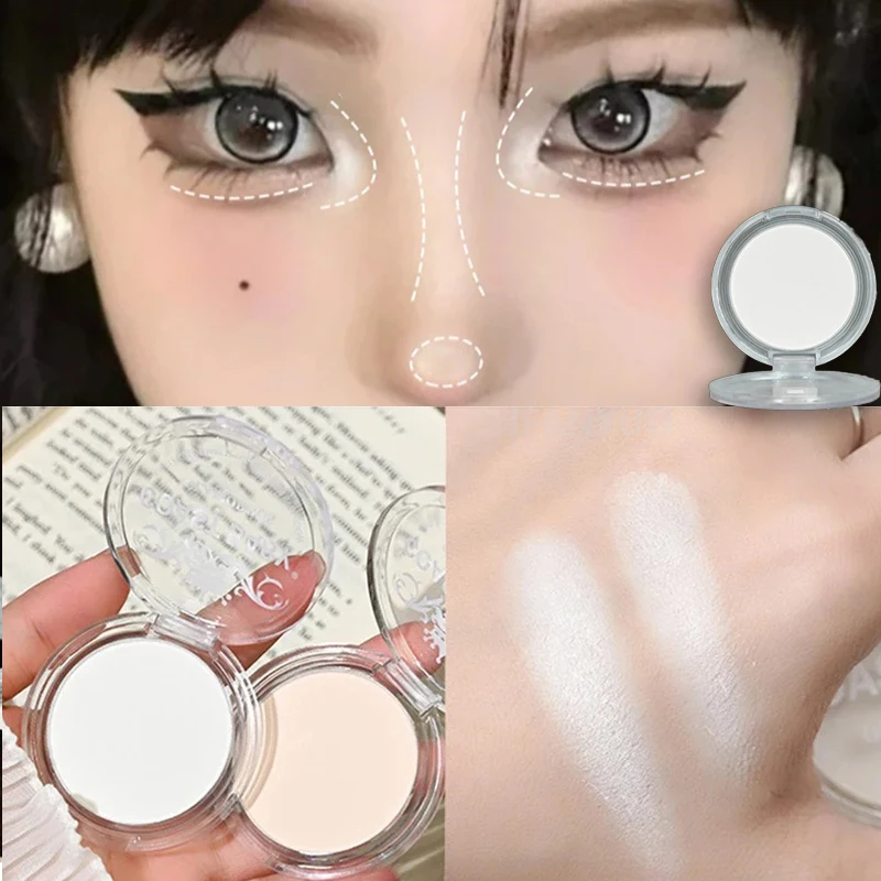 Single Matte Highlighter Palette White Beige Face Nose Brighten Contour Makeup Tea Brown Eye Shadow Lying Silkworm Rouge Powder