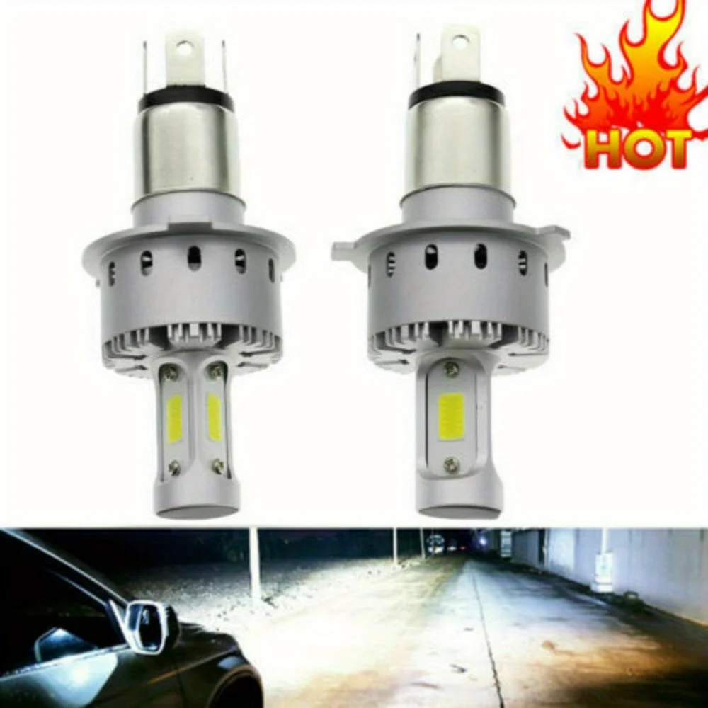 2pcs H4 9003 HB2 Super Bright LED Headlight Kit High Low Beam Bulb White 6000K