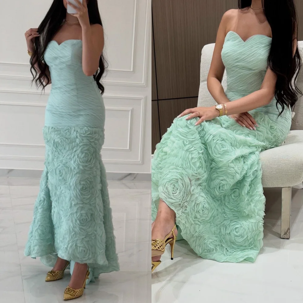 

Customized Simple Retro Flower Pleat A-line Sweetheart Long Dresses Bespoke Occasion Dresses Fashion Exquisite Sizes Available